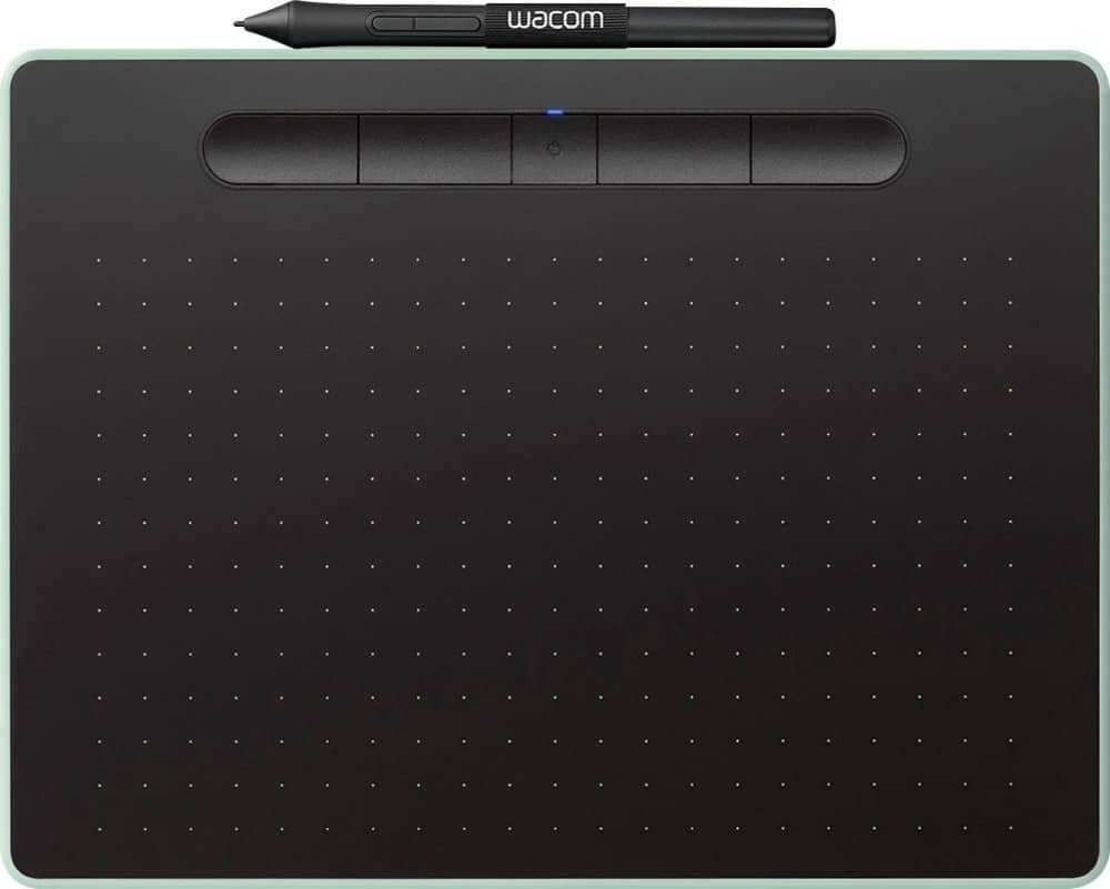 Left. Wacom - Intuos Graphic Drawing Tablet for Mac, PC, Chromebook & Android (Small) with Software Included (Wireless) - Pistachio.
