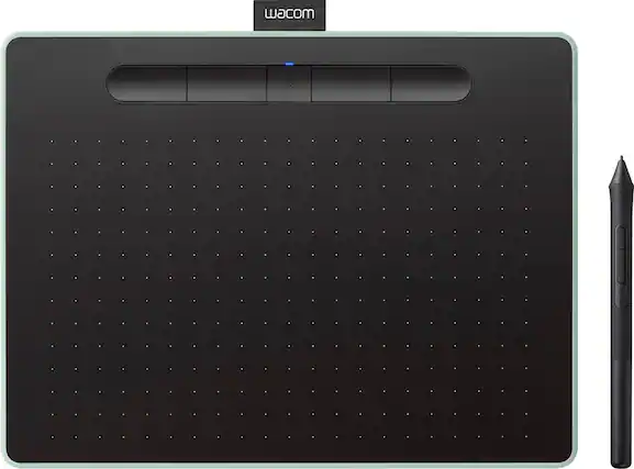 Front. Wacom - Intuos Graphic Drawing Tablet for Mac, PC, Chromebook & Android (Medium) with Software Included (Wireless) - Pistachio.