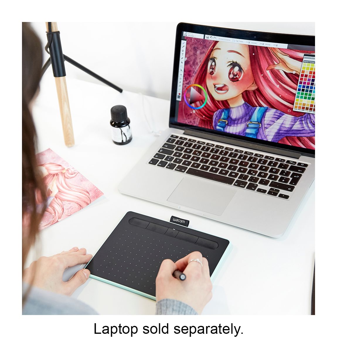  Wacom Intuos Small Bluetooth Graphics Drawing Tablet, 4  Customizable ExpressKeys, Portable for Teachers, Students and Creators,  Compatible with Chromebook Mac OS Android and Windows - Black : Electronics
