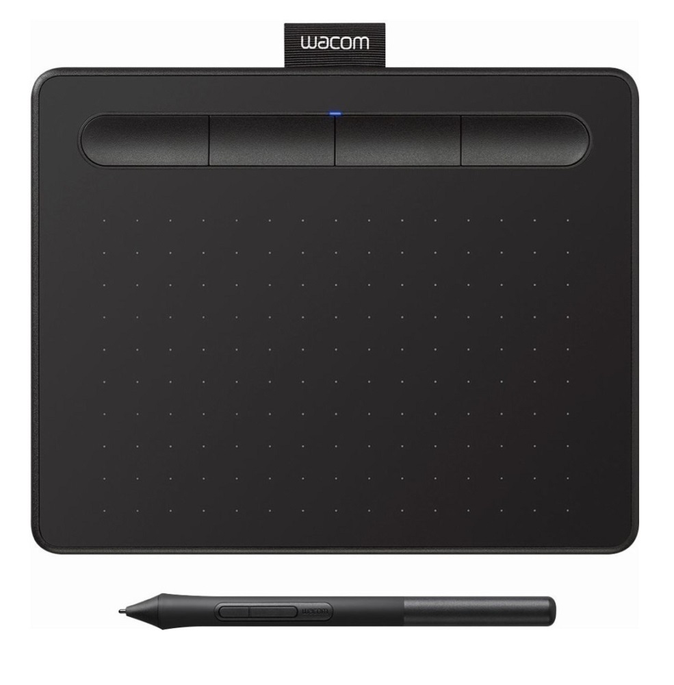 Back View: Wacom - Intuos Pro Pen Drawing Tablet (Medium) - Black
