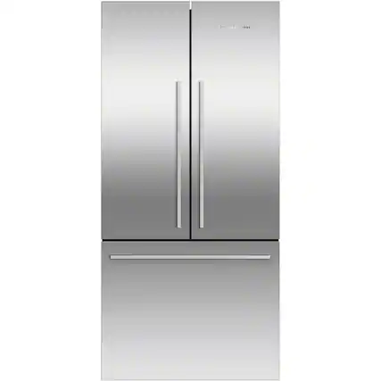 Front. Fisher & Paykel - ActiveSmart 16.9 Cu. Ft. French Door Counter-Depth Refrigerator - Stainless Steel.