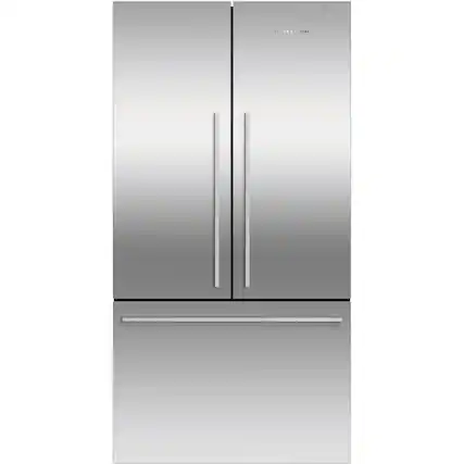 Front. Fisher & Paykel - ActiveSmart 20.1 Cu. Ft. French Door Counter-Depth Refrigerator - Stainless Steel.