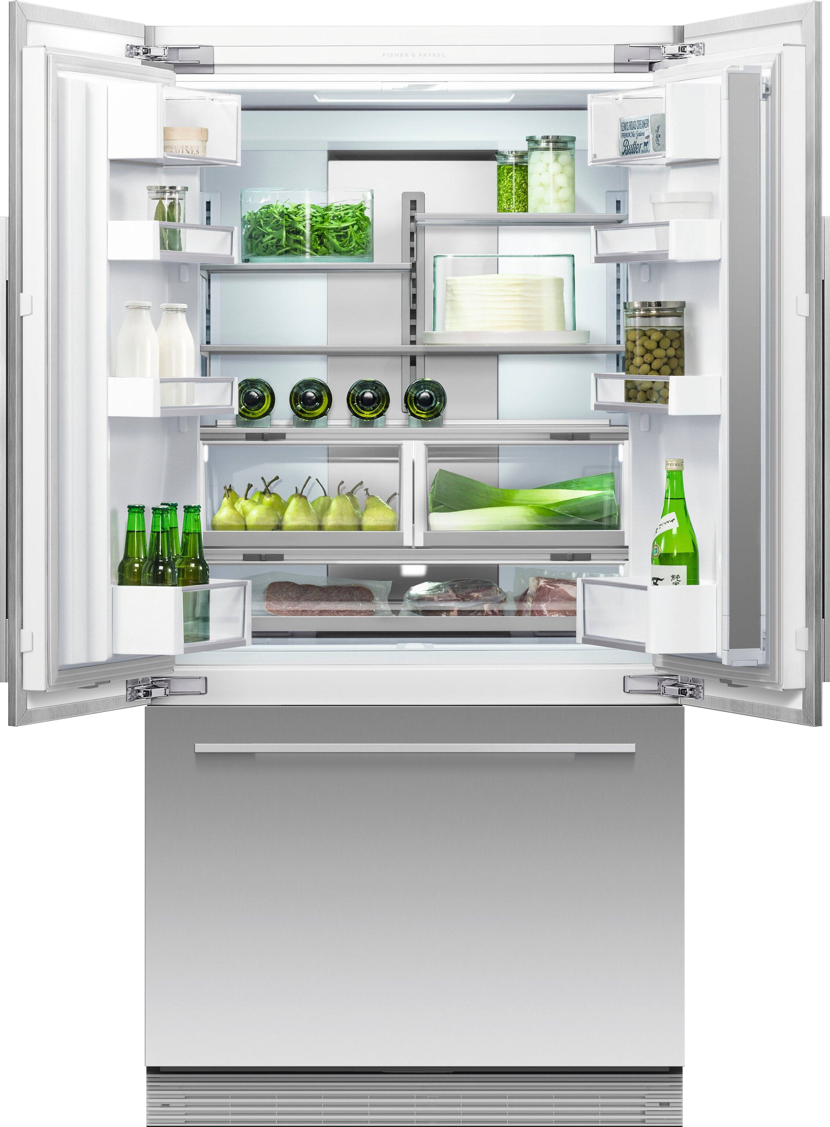 Alt View 11. Fisher & Paykel - ActiveSmart 16.8 Cu. Ft. 36 in French Door Built-In Refrigerator - Custom Panel Ready.