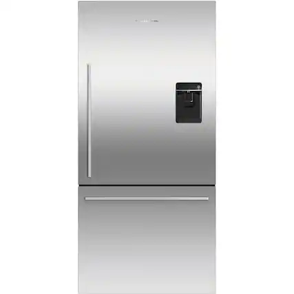 Front. Fisher & Paykel - ActiveSmart 17.1 Cu. Ft. Bottom-Freezer Counter-Depth Refrigerator - Stainless Steel.