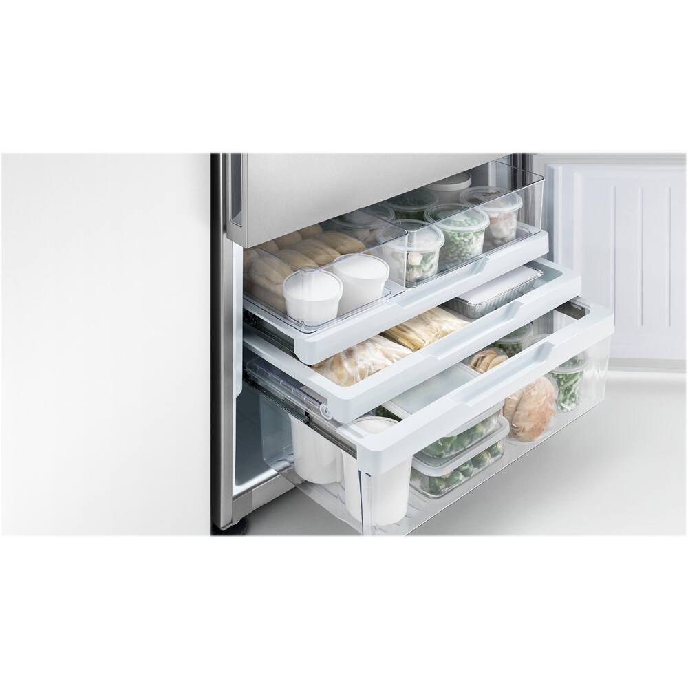 Alt View 11. Fisher & Paykel - ActiveSmart 13.4 Cu. Ft. Bottom-Freezer Counter-Depth Refrigerator - Stainless Steel.