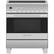 Front. Fisher & Paykel - 3.5 Cu. Ft. Self-Cleaning Freestanding Electric Induction Convection Range - Stainless Steel/Black Glass.