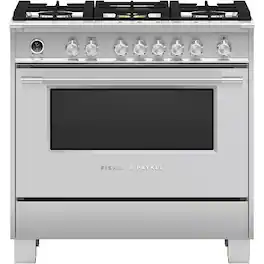 Fisher & Paykel - 4.9 Cu. Ft. Self-Cleaning Freestanding Dual Fuel Convection Range - Stainless Steel