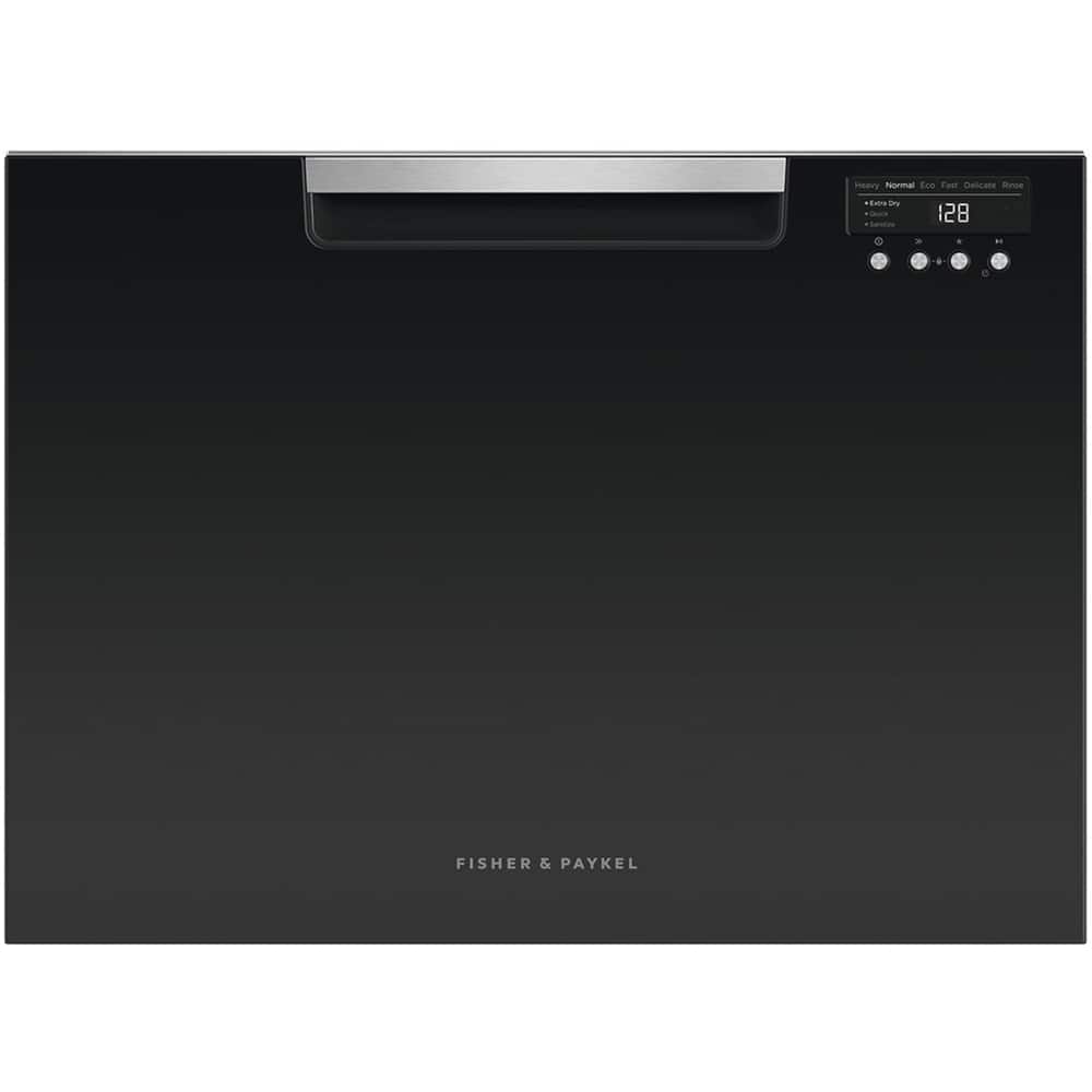 Front. Fisher & Paykel - 24" Front Control Built-In Dishwasher - Black.