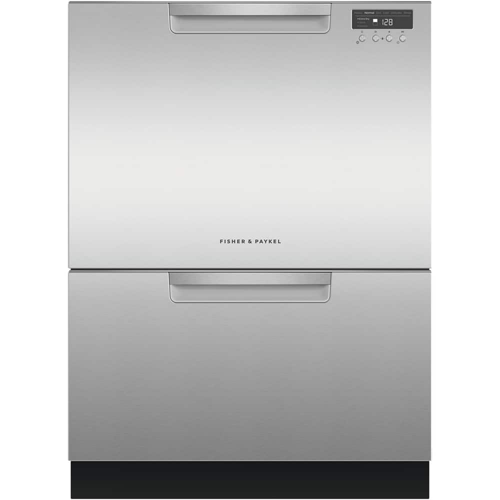 Front. Fisher & Paykel - 24" Front Control Built-In Dishwasher - Stainless Steel.