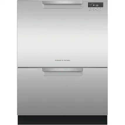 Front. Fisher & Paykel - 24" Front Control Built-In Dishwasher - Stainless Steel.