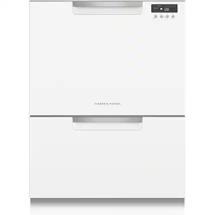 Front. Fisher & Paykel - 24" Front Control Built-In Dishwasher - White.