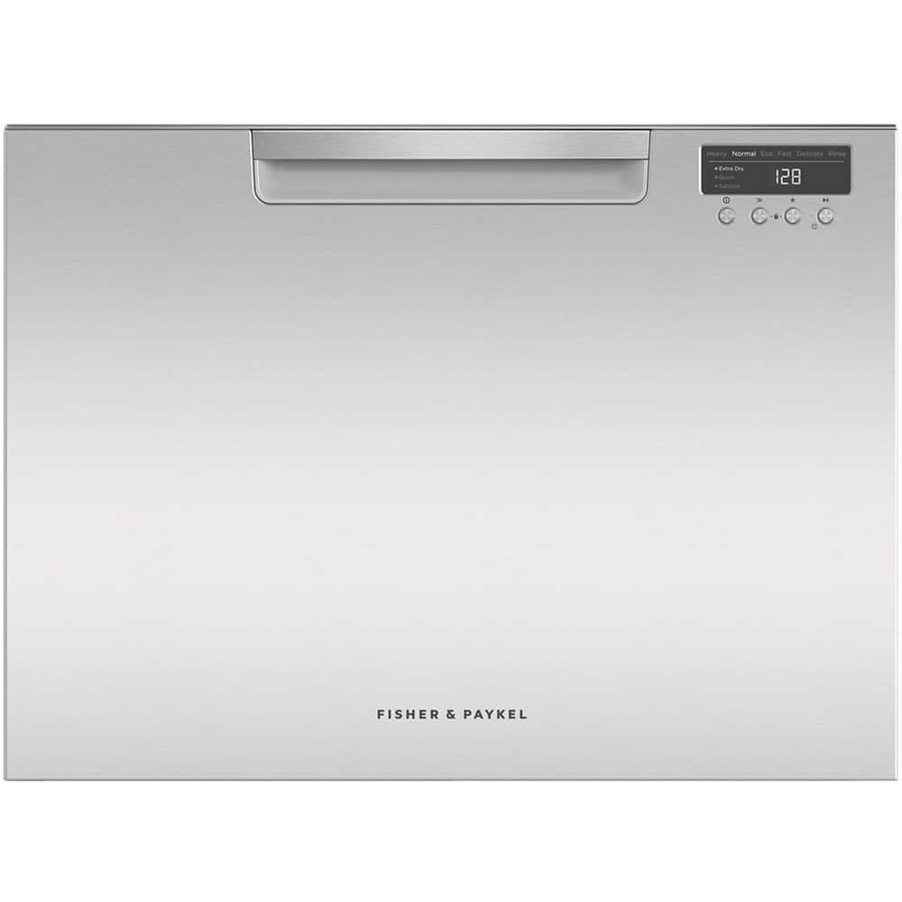Front. Fisher & Paykel - 24" Front Control Built-In Dishwasher - Stainless Steel.