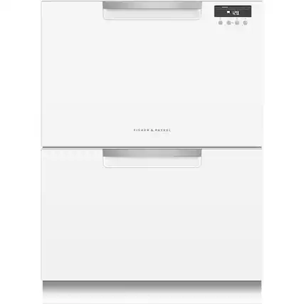Front. Fisher & Paykel - 24" Front Control Built-In Dishwasher - White.