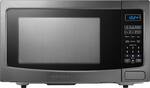 Insignia™ - 1.1 Cu. Ft. Microwave - Black stainless steel - Front_Standard