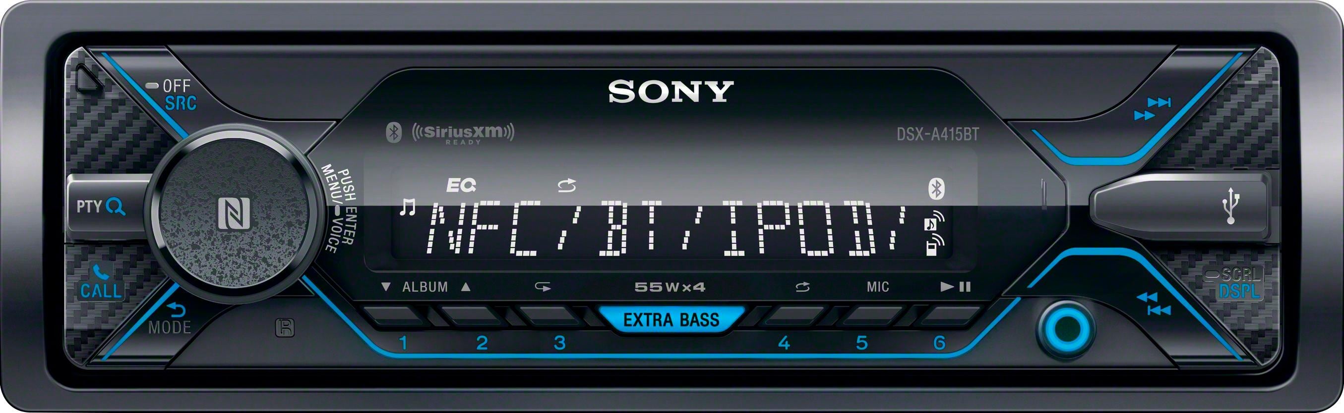 Front. Sony - In-Dash Digital Media Receiver - Built-in Bluetooth - Satellite Radio-ready - Black.