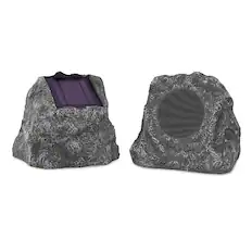 Front. Victrola - Portable Bluetooth Solar Charging Outdoor Speakers (2-Pack) - Gray.