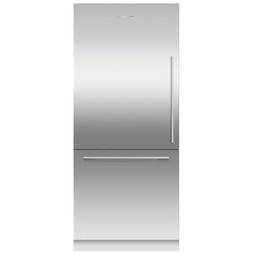Left. Fisher & Paykel - ActiveSmart 16.8 Cu. Ft. Bottom-Freezer Built-In Refrigerator - White.