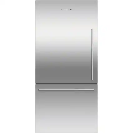 Front. Fisher & Paykel - ActiveSmart 17.1 Cu. Ft. Bottom-Freezer Counter-Depth Refrigerator - Stainless Steel.