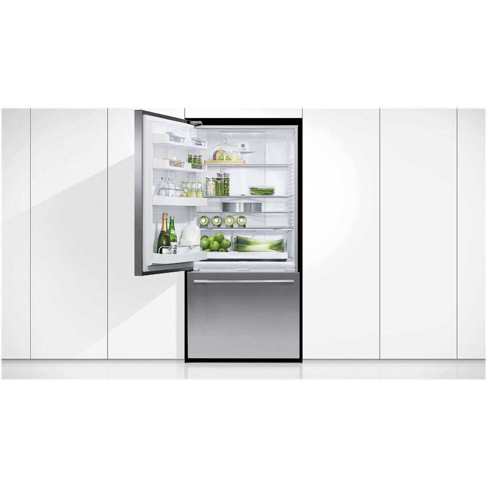 Alt View 12. Fisher & Paykel - ActiveSmart 17.1 Cu. Ft. Bottom-Freezer Counter-Depth Refrigerator - Stainless Steel.
