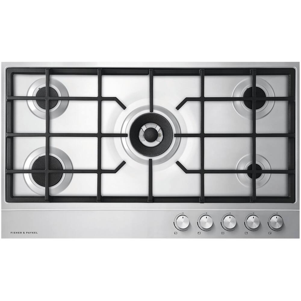 Front. Fisher & Paykel - 35.4" Gas Cooktop - Stainless steel.