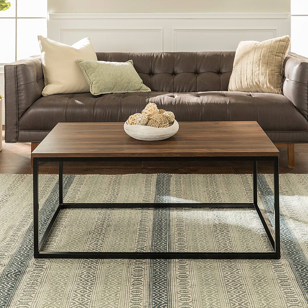 Best Buy Walker Edison Coffee Table Dark Walnut/Metal BB42LWSQDW