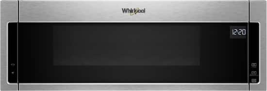 Front Zoom. Whirlpool - 1.1 Cu. Ft. Low Profile Over-the-Range Microwave Hood Combination - Stainless Steel.