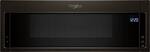 Whirlpool - 1.1 Cu. Ft. Low Profile Over-the-Range Microwave Hood Combination - Black stainless steel - Front_Standard