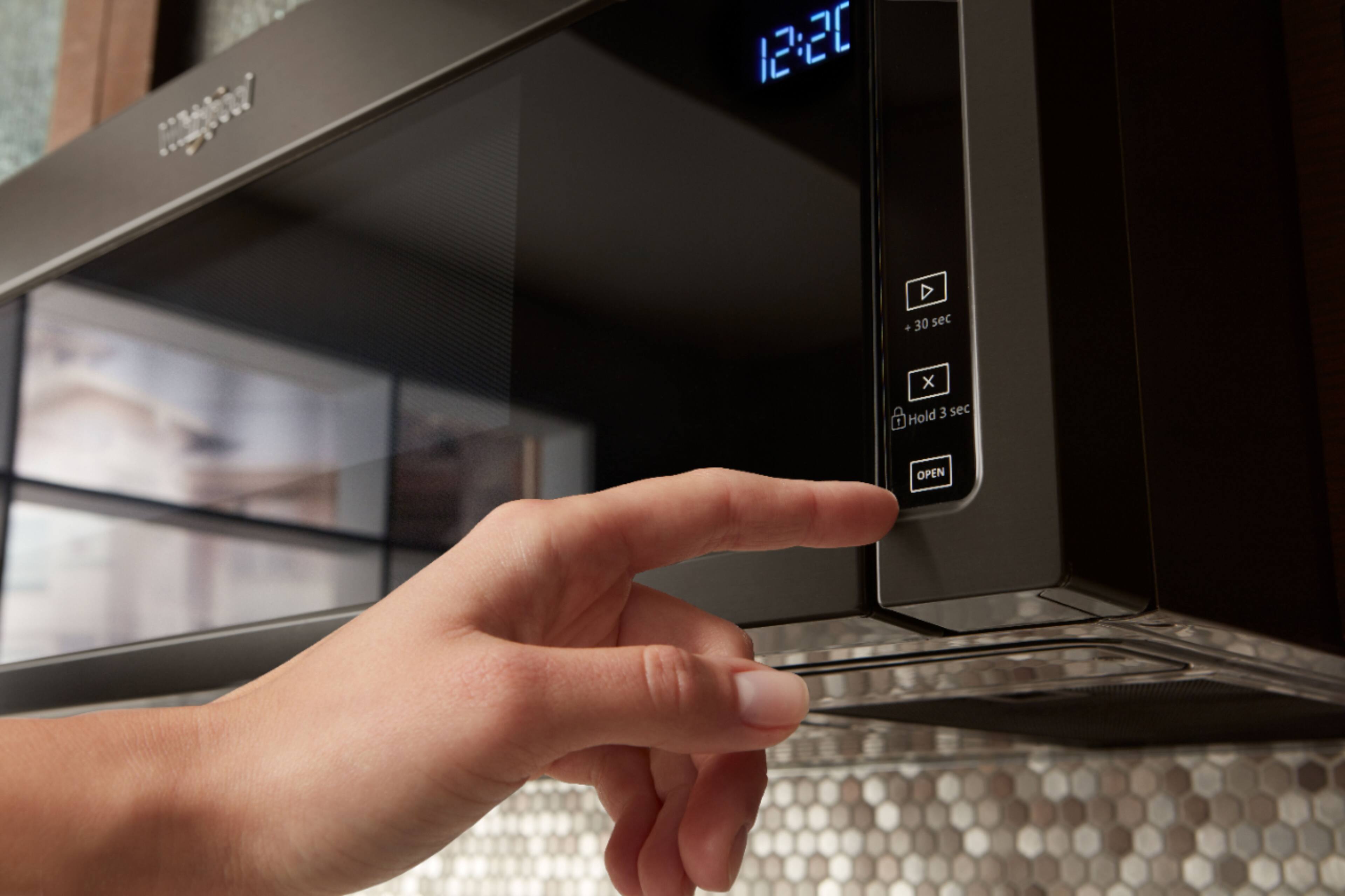 Alt View 12. Whirlpool - 1.1 Cu. Ft. Low Profile Over-the-Range Microwave Hood Combination - Black Stainless Steel.