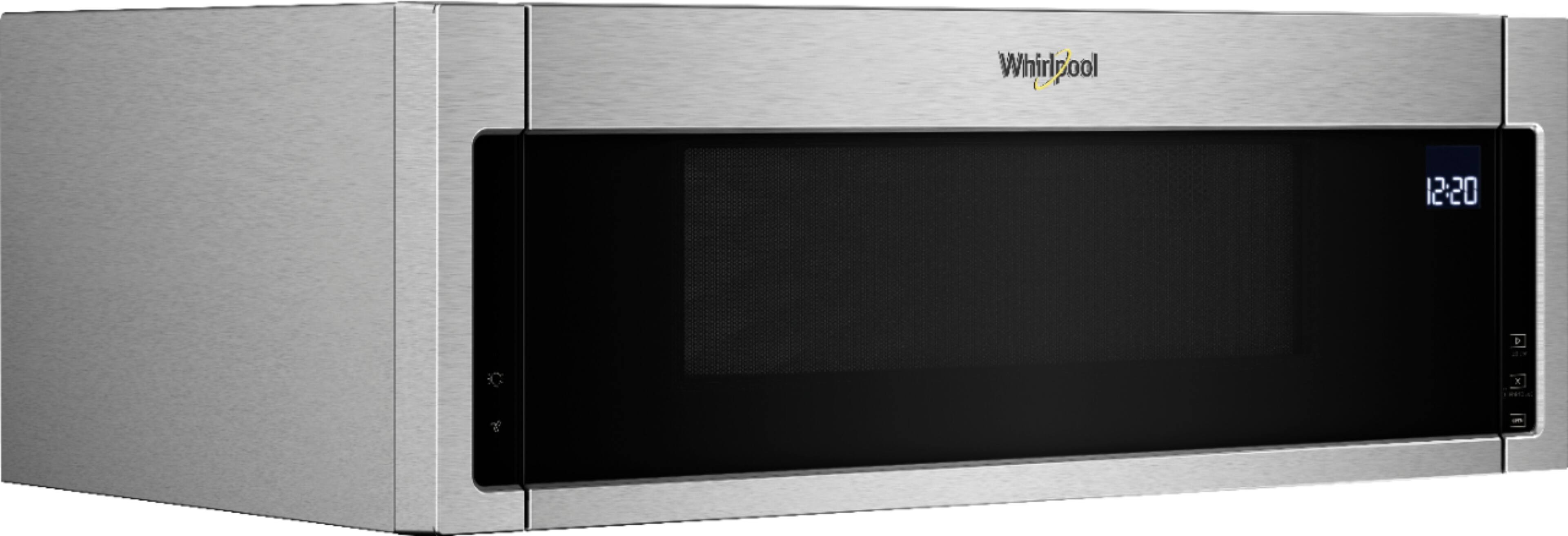 Angle. Whirlpool - 1.1 Cu. Ft. Low Profile Over-the-Range Microwave Hood Combination - Stainless Steel.