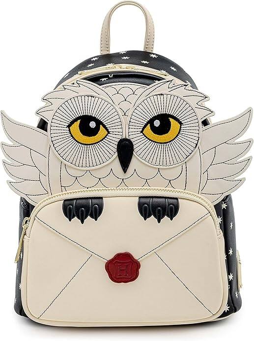 Front. LoungeFly - Loungefly Harry Potter Hedwig Howler Womens Double Strap Shoulder Bag Purse - Multicolor.