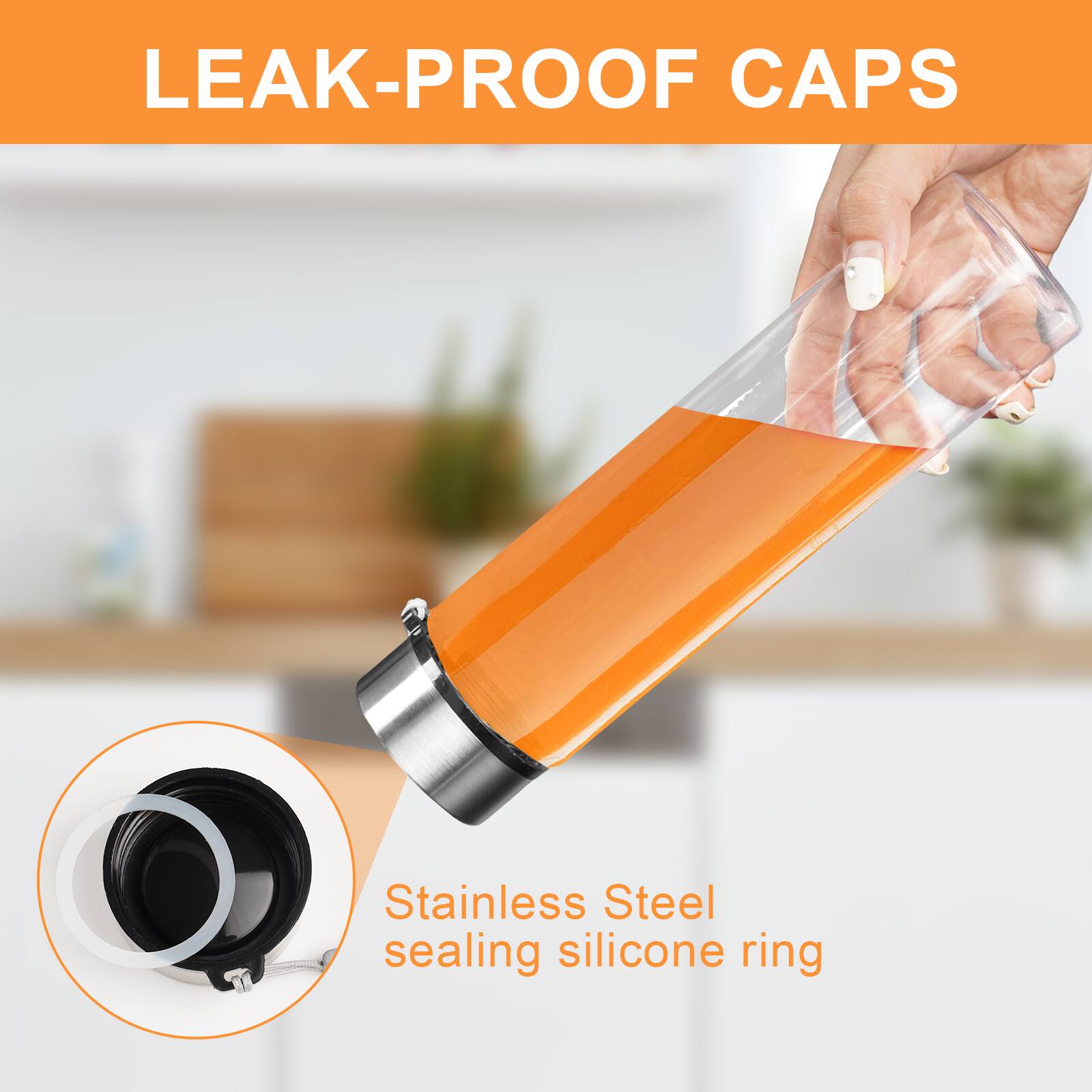 LEAK-PROOF CAPS

Stainless Steel sealing silicone ring