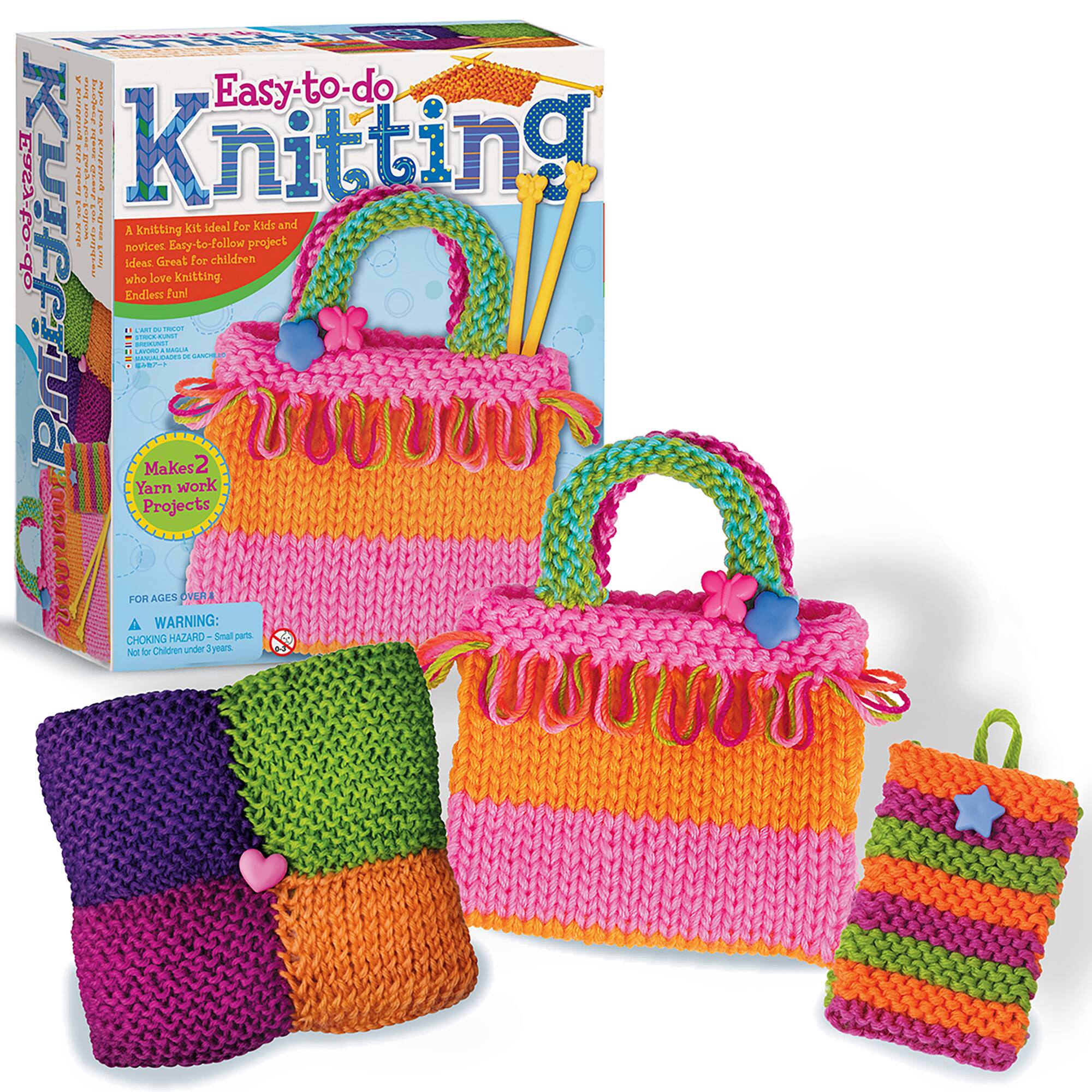 Easy-to-do Knitting! | Ideal for novices and children who love knitting. Great Easy-to-follow Knitting instructions for ideal children's projects. Makes 2 Yarn work Projects FOR AGES OVER 8. WARNING: CHOKING HAZARD. Small parts. Not for children under 3.