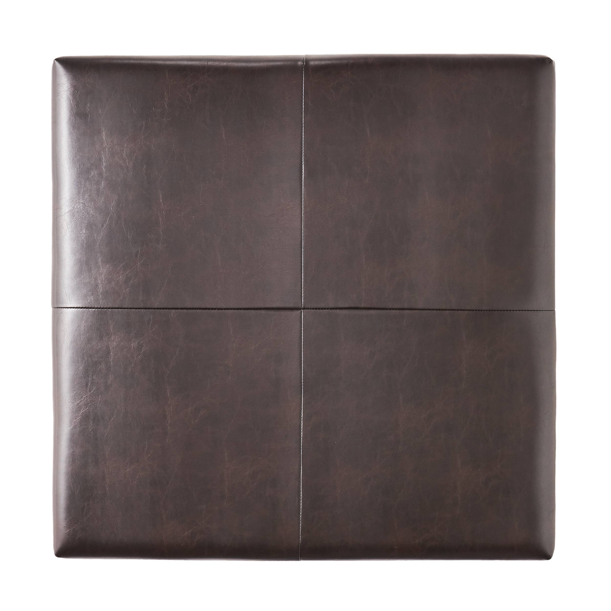 APRILSOUL Large Square Ottoman Bench Faux Leather Coffee Table Rack ...