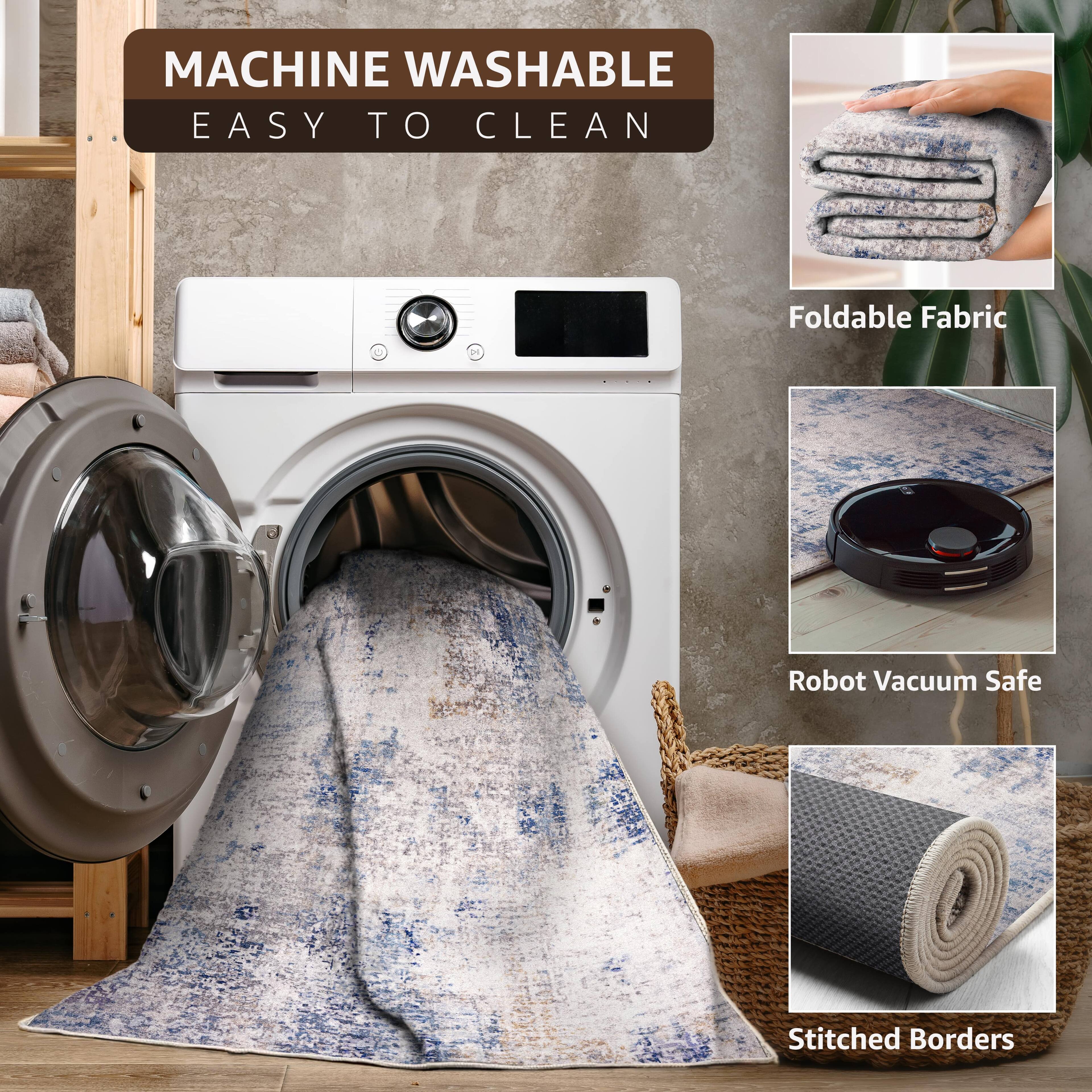MACHINE WASHABLE  
EASY TO CLEAN  

Foldable Fabric  
Robot Vacuum Safe  
Stitched Borders