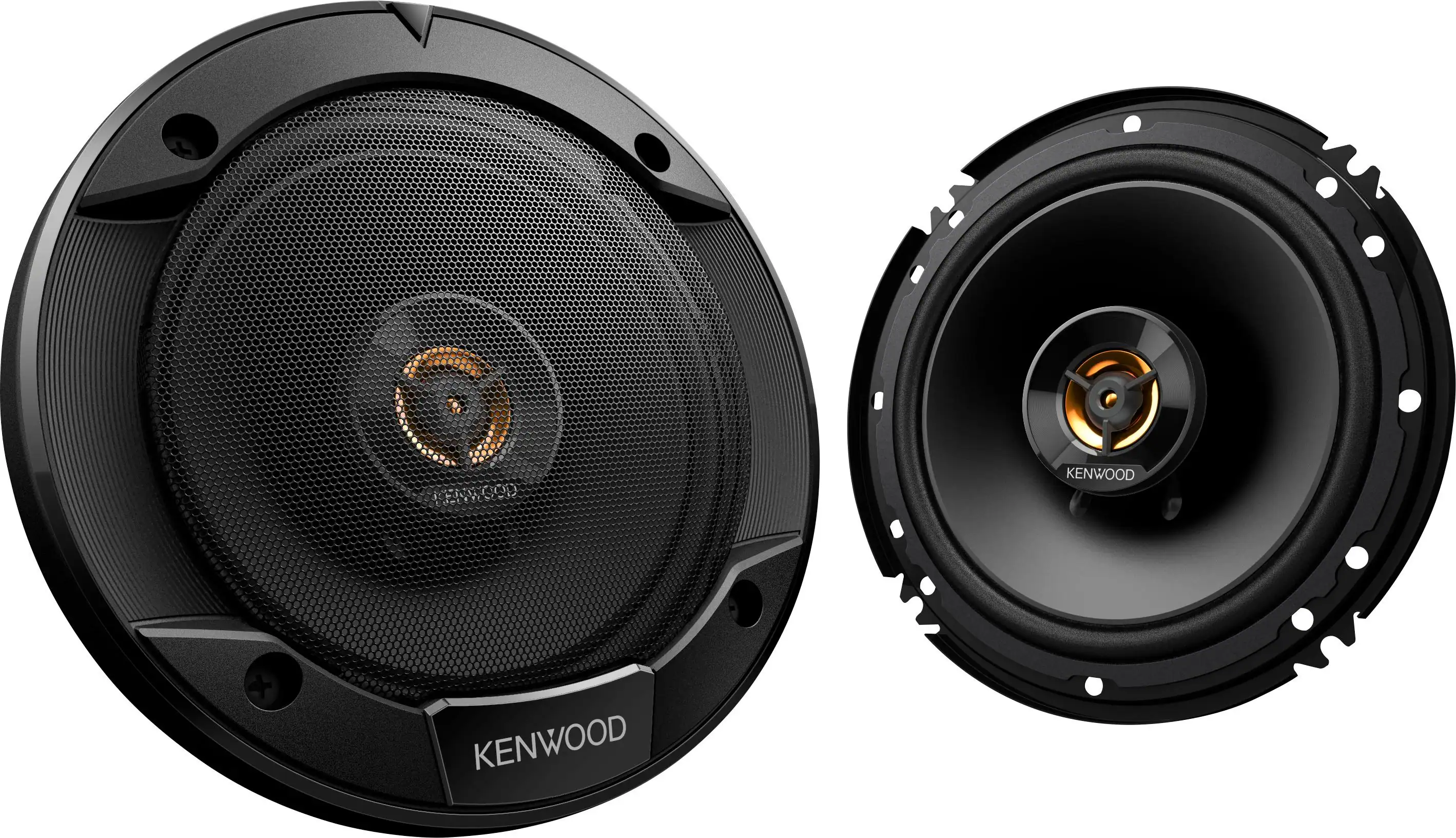 Front. Kenwood - Road Series 6-1/2" 2-Way Car Speakers with Cloth Cones (Pair) - Black.