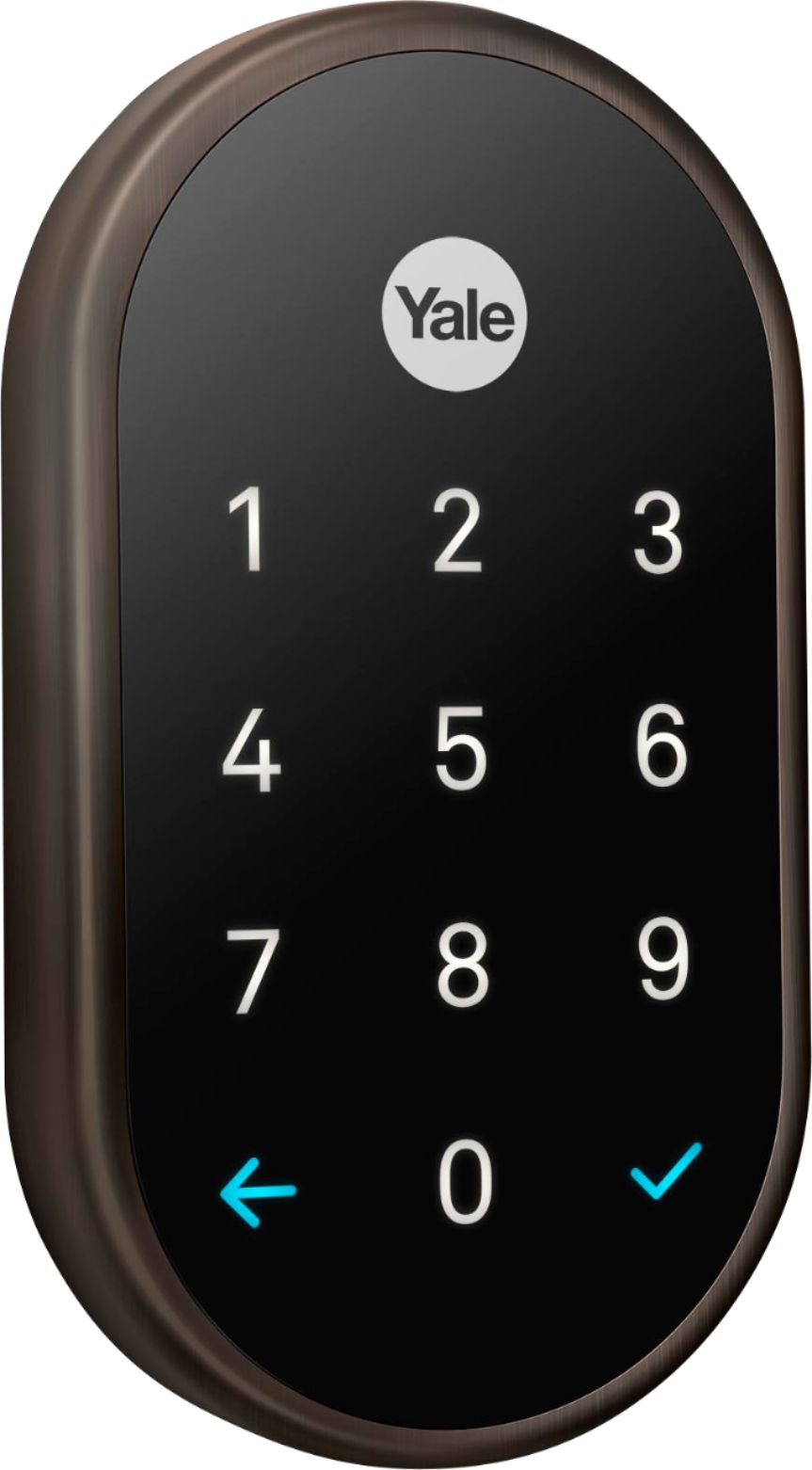 Angle View: Nest x Yale - Smart Lock Wi-Fi Replacement Deadbolt with App/Keypad/Voice assistant Access - Oil Rubbed Bronze