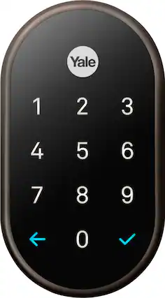 Front. Nest x Yale - Smart Lock Wi-Fi Replacement Deadbolt with App/Keypad/Voice assistant Access - Oil Rubbed Bronze.