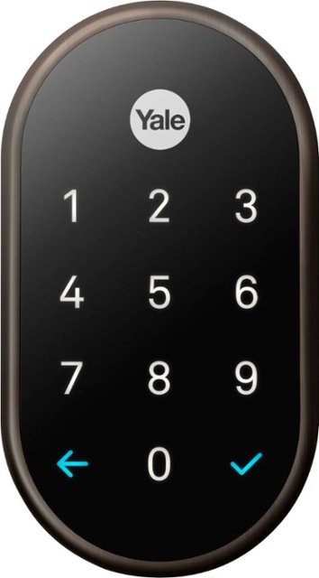 Front. Nest x Yale - Smart Lock Wi-Fi Replacement Deadbolt with App/Keypad/Voice assistant Access - Oil Rubbed Bronze.