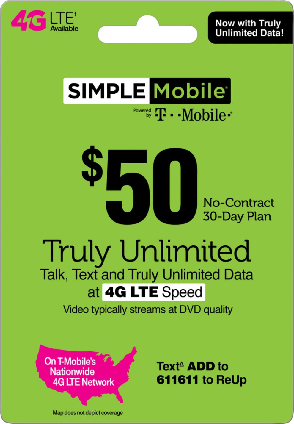Best Buy: Simple Mobile $50 Prepaid Phone Card SIMPLE MOBILE $50 UNL