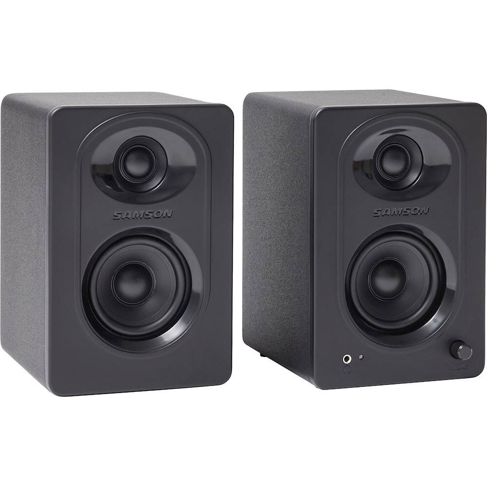 Angle. Samson - MediaOne 3" 10W 2-Way Powered Studio Monitors (Pair) - Black.