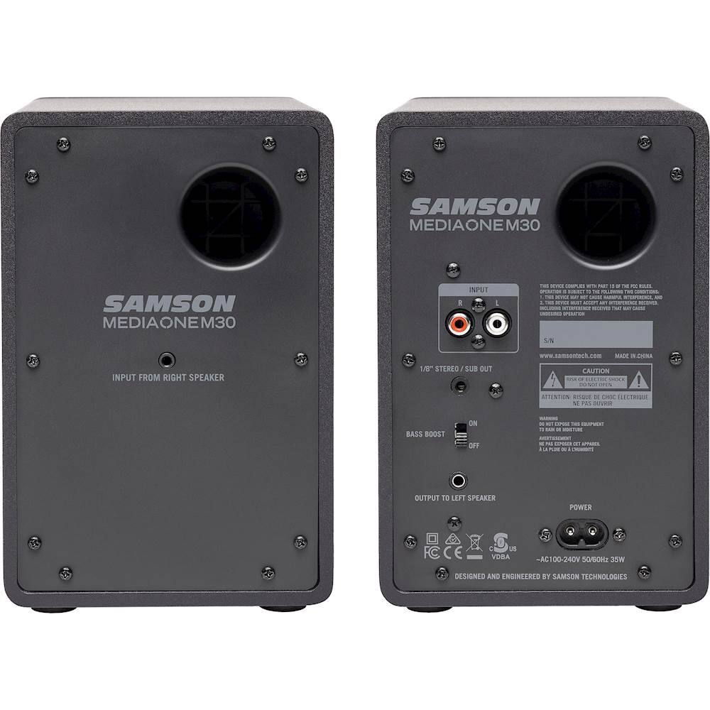 Alt View 12. Samson - MediaOne 3" 10W 2-Way Powered Studio Monitors (Pair) - Black.