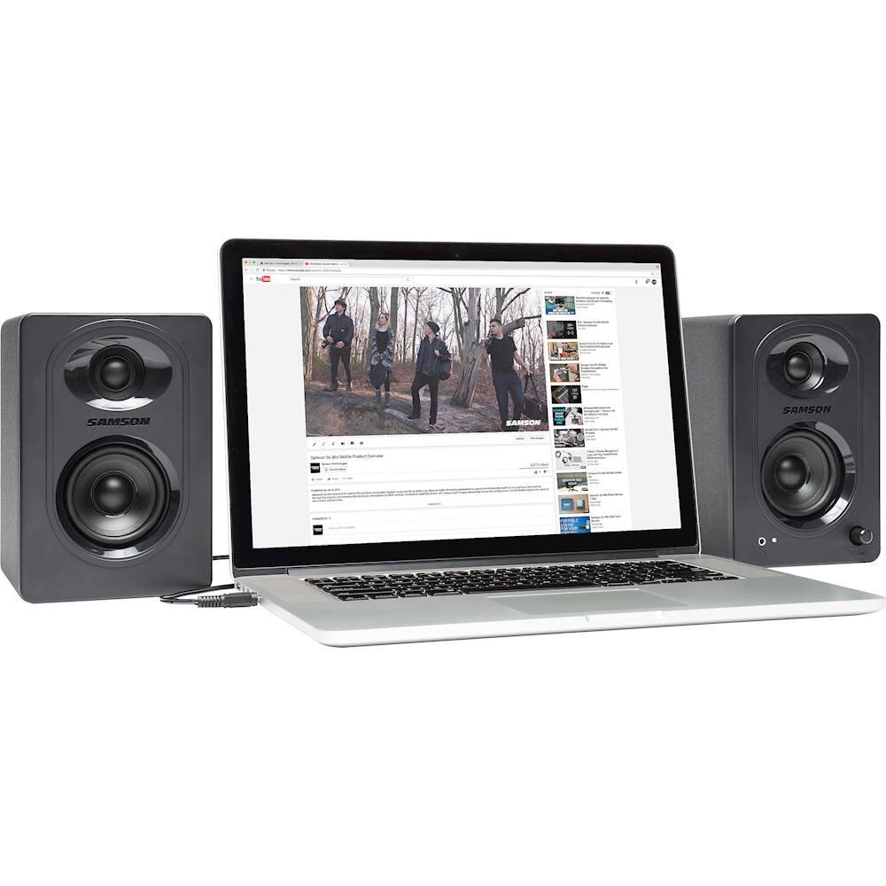 Alt View 13. Samson - MediaOne 3" 10W 2-Way Powered Studio Monitors (Pair) - Black.