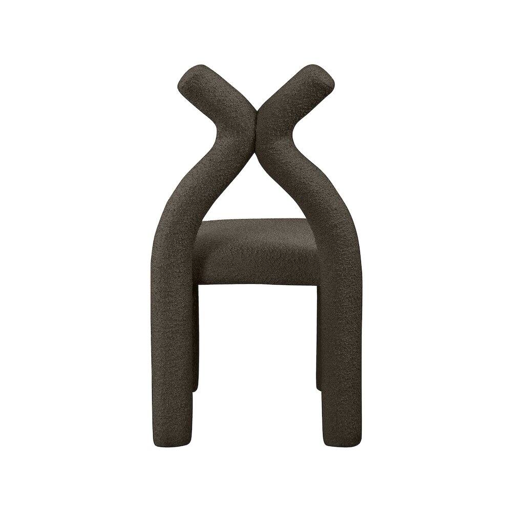 Alt View 1. Meridian Furniture - Xena Brown Boucle Fabric Accent/Dining Chair - Brown.