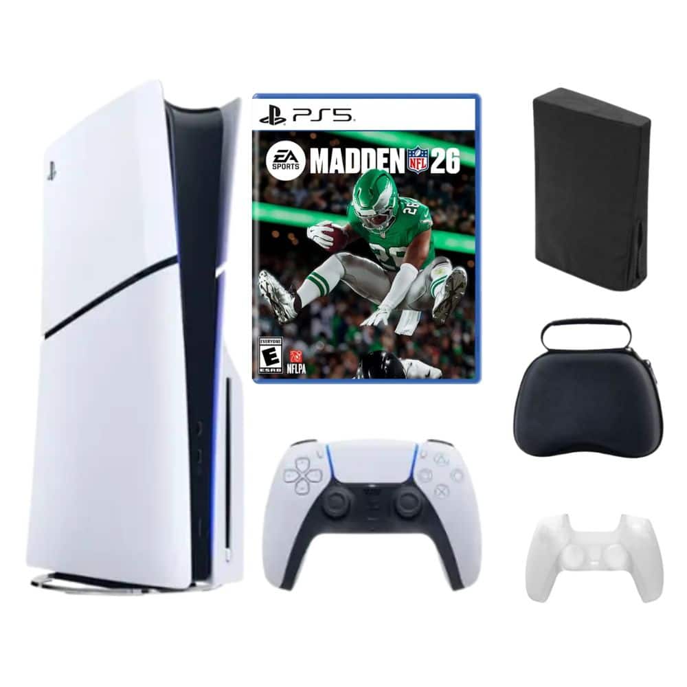 PlayStation 5 Slim Disc Bundle with Madden 26 Game and Accessories - PlayStation