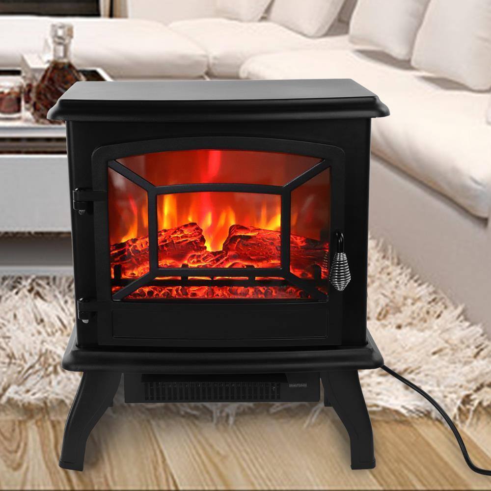 Front. Winado - 23" 1400W Indoor Electric Fireplace Fake Log Insert LED Glowing Heating - Black.