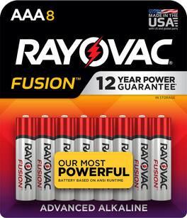 Rayovac - Fusion AAA Batteries (8 Pack), Triple A Alkaline Batteries
