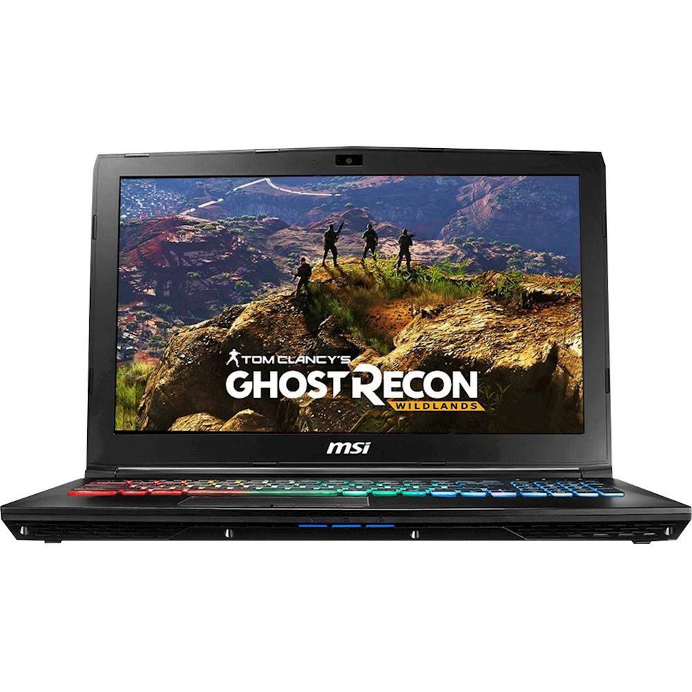 Front. MSI - GP Series Leopard Pro 15.6" Laptop - Intel Core i7 - 16GB Memory - NVIDIA GeForce GTX 1050 - 1TB Hard Drive - Black.