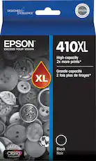 Front. Epson - 410XL High-Yield Ink Cartridge - Black.