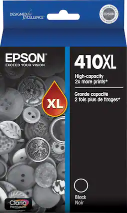 Front. Epson - 410XL High-Yield Ink Cartridge - Black.
