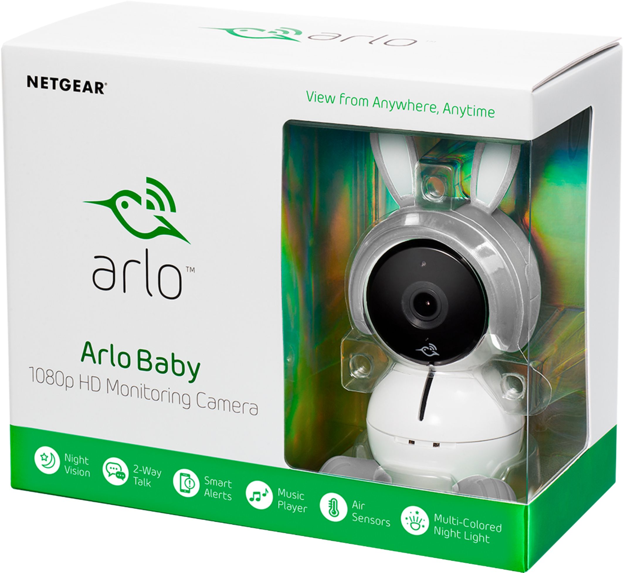 Best Buy: Arlo Smart HD Baby Monitoring Camera Audio, Vision, Ambient Sensors, Lullabies, and Night Light White ABC1000-200NAS